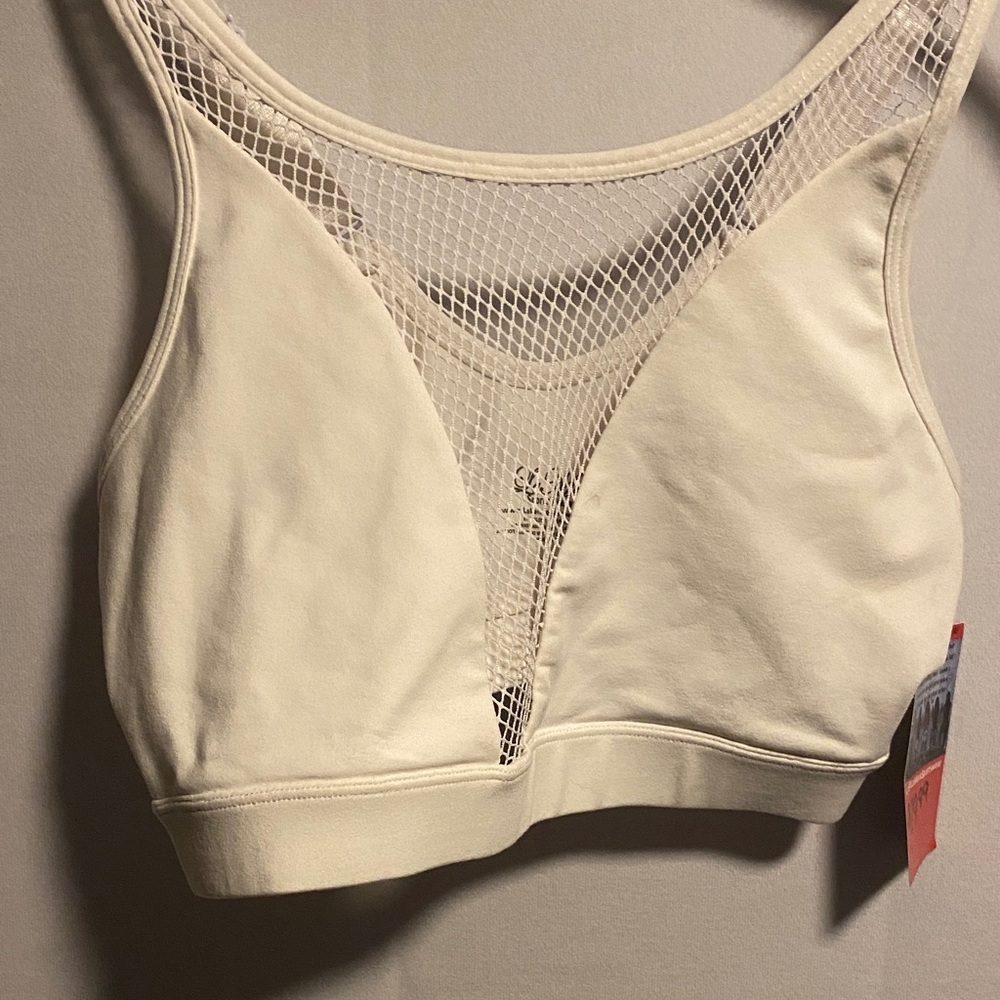 La Mer Ivory Mesh Sports Bra nwt